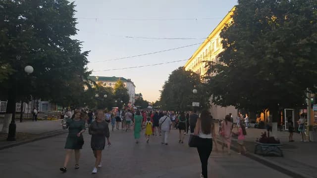 В Пензе полным ходом идет украшение входных групп и фасадов и витрин ко Дню России