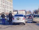 В Пензе на Гагаринском путепроводе произошло массовое ДТП с тремя авто