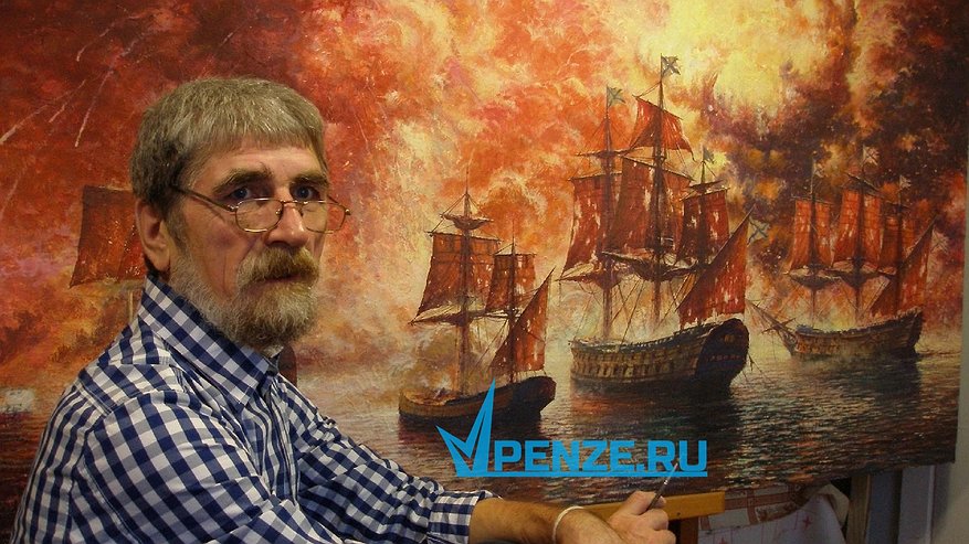 Главная картинка новости: Вдова пензенского художника-мариниста Александра Заикина передала в дар Никольскому храму книгу «Время, море, корабли»
