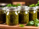 Сделала 20 банок восхитительного базиликового соуса: на хлеб или к мясу, вкус настолько хороший, что хочется готовить его снова и снова