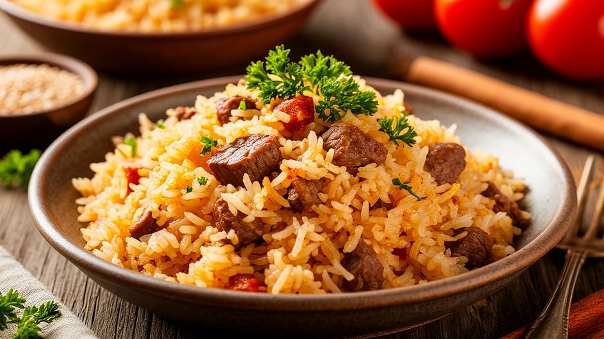 Главная картинка новости: Беру рис и немного мяса и готовлю вкуснейший ужин для всей семьи: легкий рецепт рассыпчатого плова - готовится очень просто