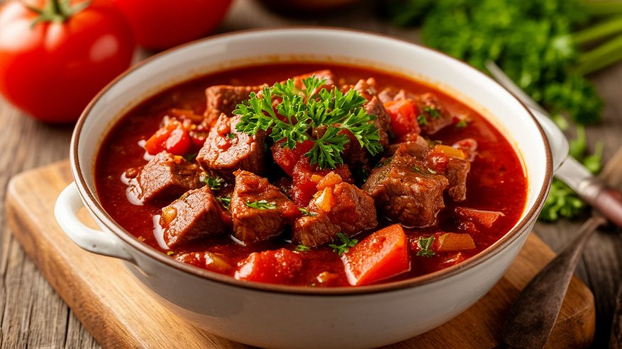Главная картинка новости: Как правильно тушить Гуляш, чтобы мясо было нежное и мягкое, а не сухое и жилистое - делюсь секретом
