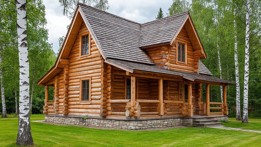 Главная картинка новости: Строим дом из березы и не паримся. Люди в таких живут по 100 лет и горя не знают – вот чем они лучше