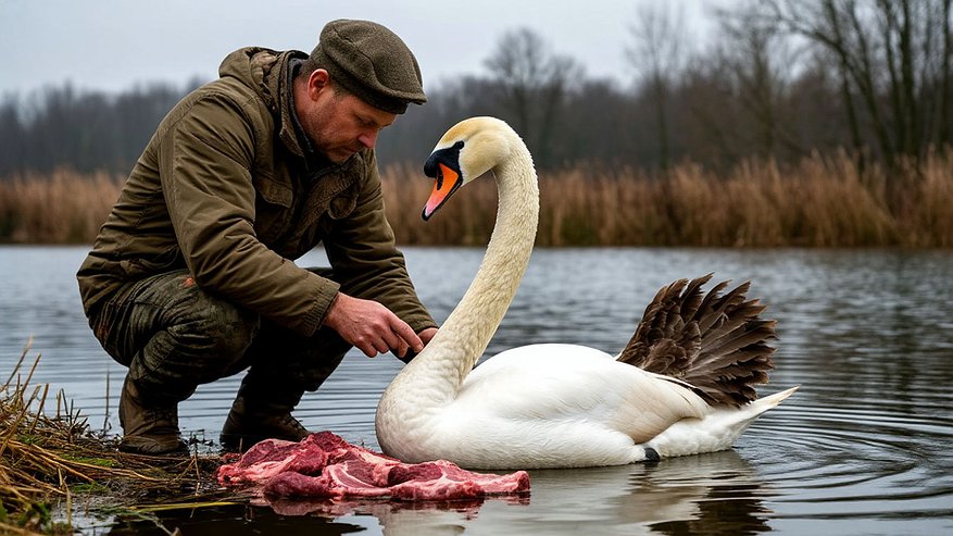 Главная картинка новости: Почему охотники не едят лебедя, хотя там очень много мяса. Гусей же едят. Что не так с этой птицей